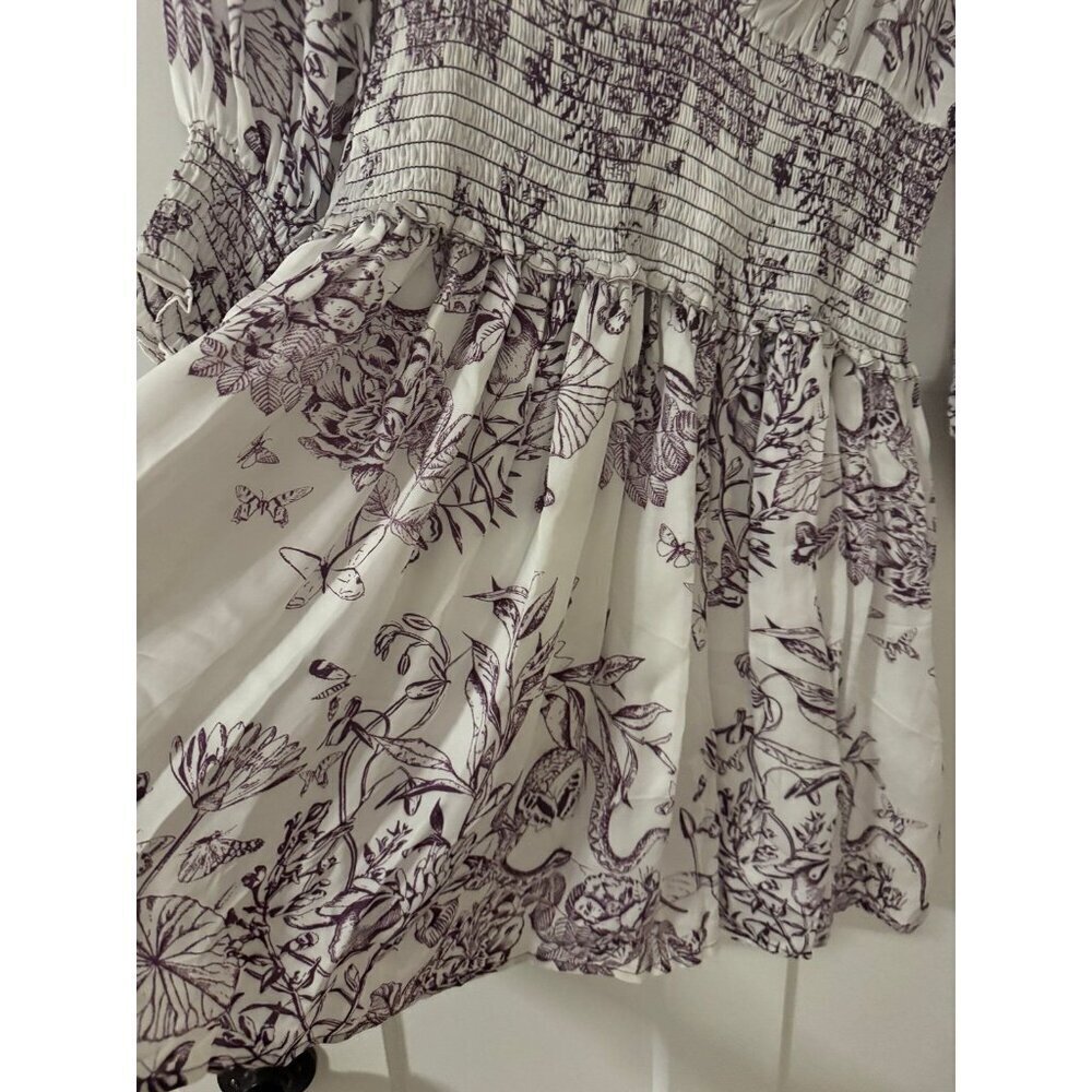 7 For All Mankind Long Sleeved Smocked Dress - Floral Print - Size Small - Picture 6 of 8